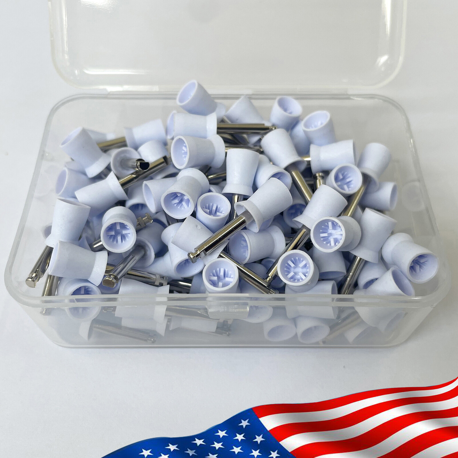 100pcs Dental Polishing Polish Cups Prophy Cup Latch Type Brush Rubber SJ