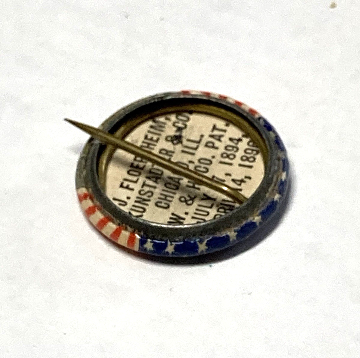 1890s William McKinley Celluloid Campaign Pinback Button - Whitehead & Hoag