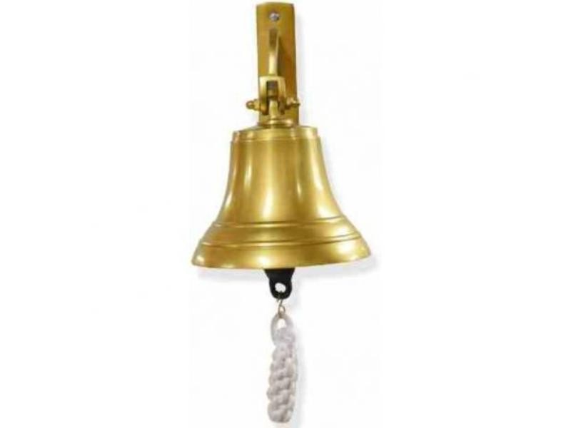 6" Solid Brass Ship's Boat Bell Marine w/ Sturdy Bracket