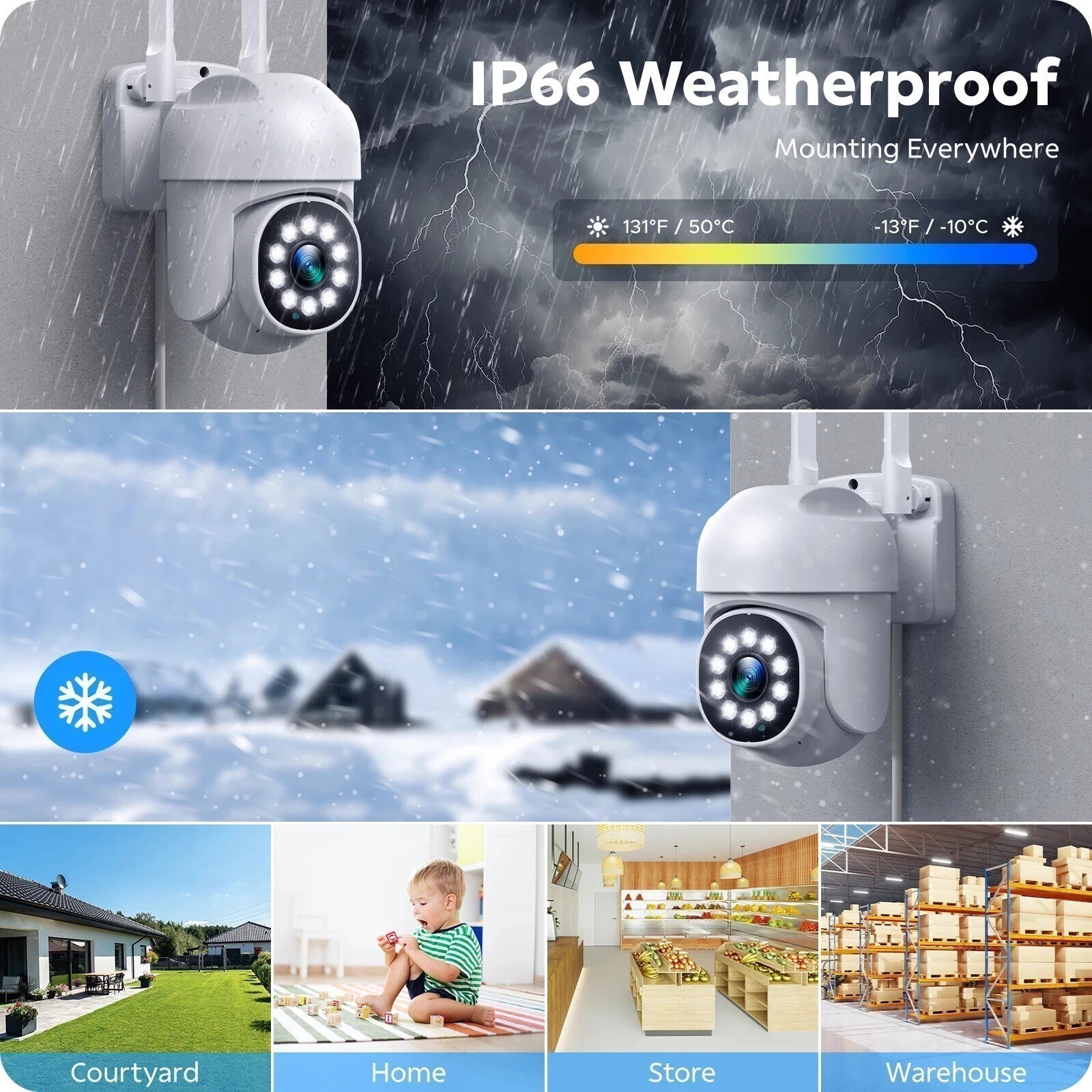 CAMCAMP 16CH NVR 8X PTZ Cameras Wireless CCTV WiFi Security Camera System Audio