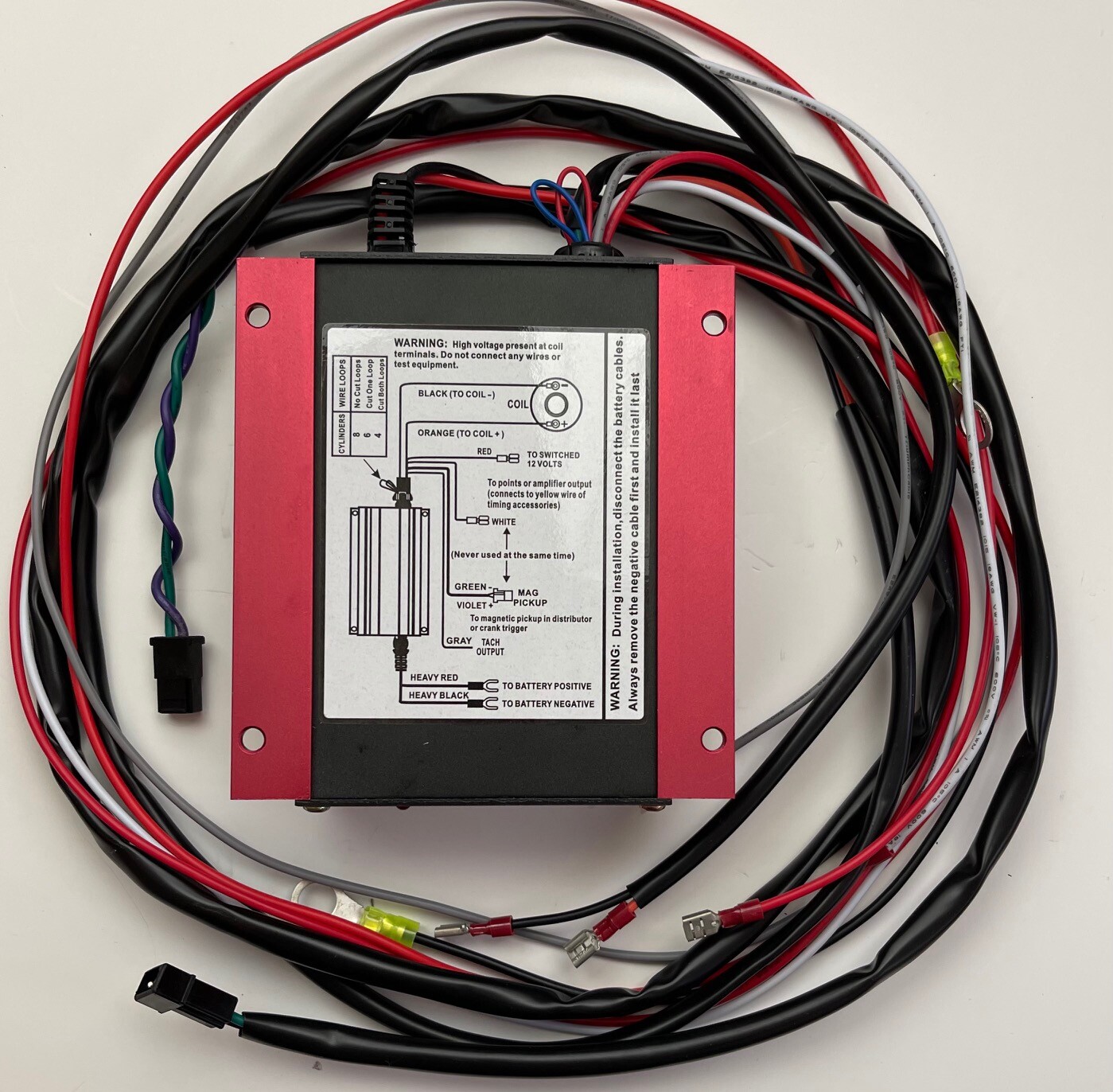 6AL DIGITAL IGNITION CONTROL BOX with REV LIMITER *MINI IGNITION CDI* TSP RED