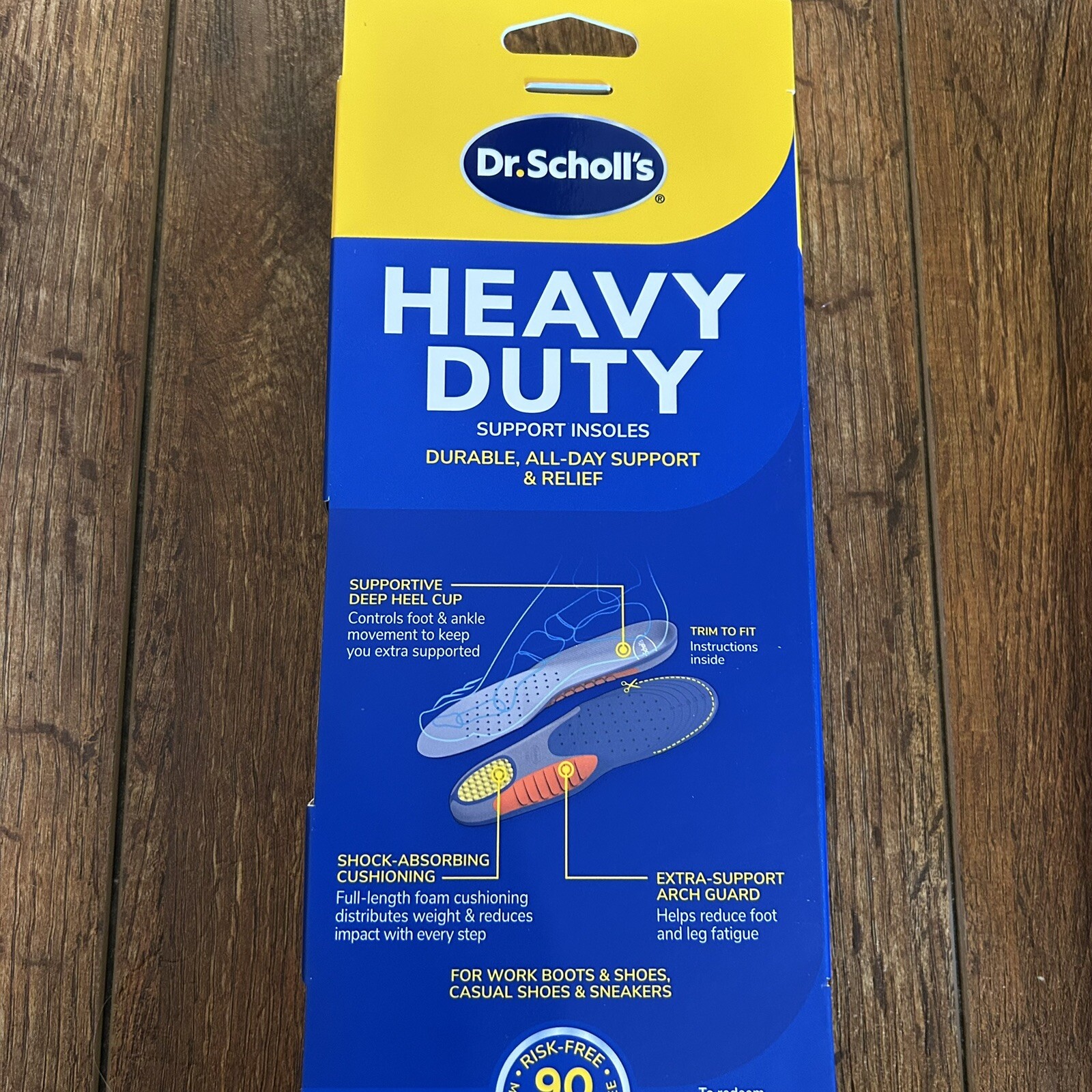 NEW Dr Scholl's Heavy Duty All Day Support Relief Insoles Men's 8-14 / 2 Pack