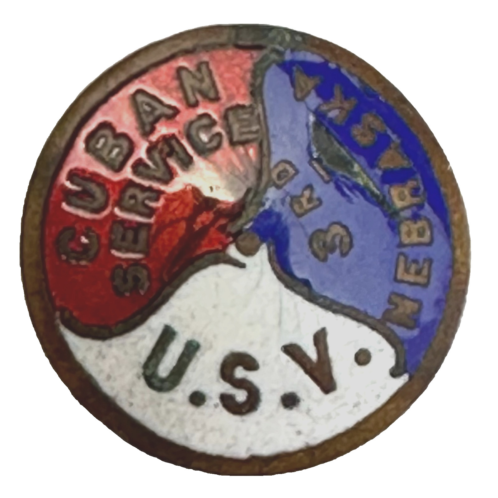 1899 Spanish American War Cuban Service USV Volunteers 9th Immunes Lapel Stud