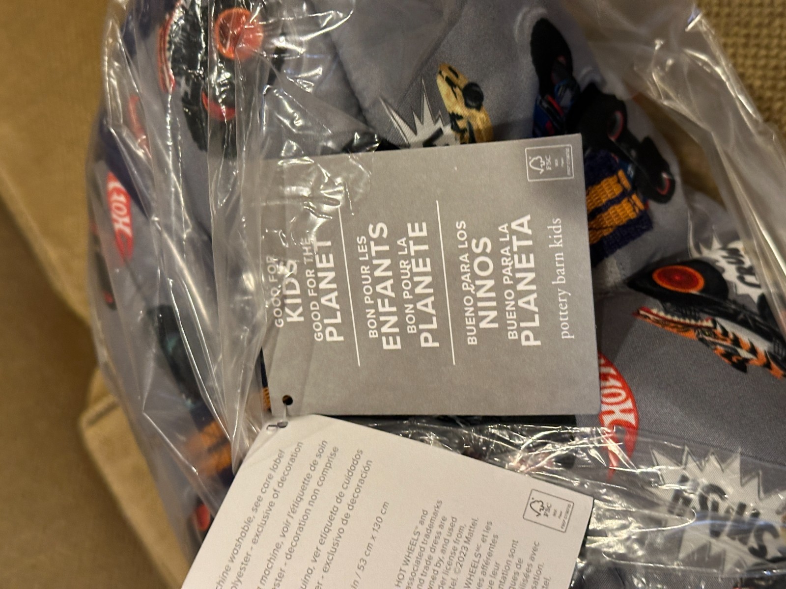 Pottery Barn Kids Hot Wheels Monster Truck Nap Mat Sleeping Bag NEW w/tags