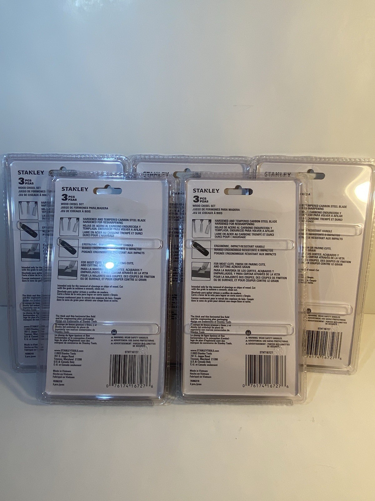 Stanley Wood Chisel Set Lot of 5 New 3-Piece Sets Free Shipping