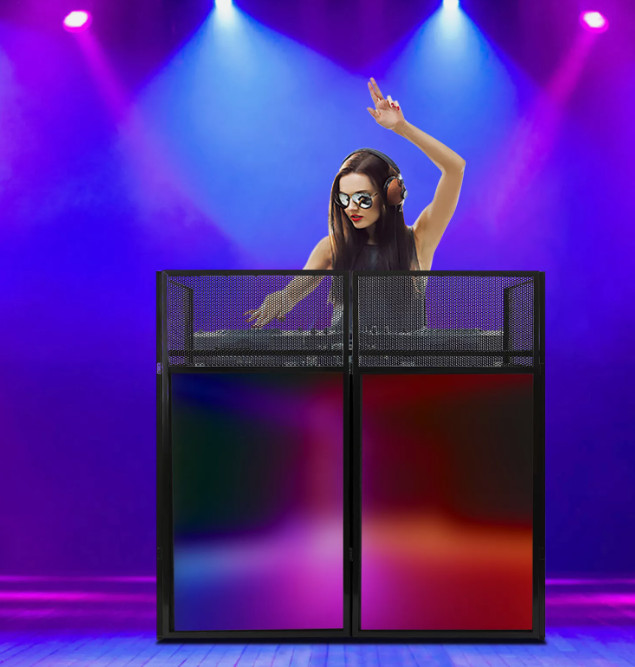 Portable DJ Table stand foldable Station Booth Facade+Flat Table 21X42“