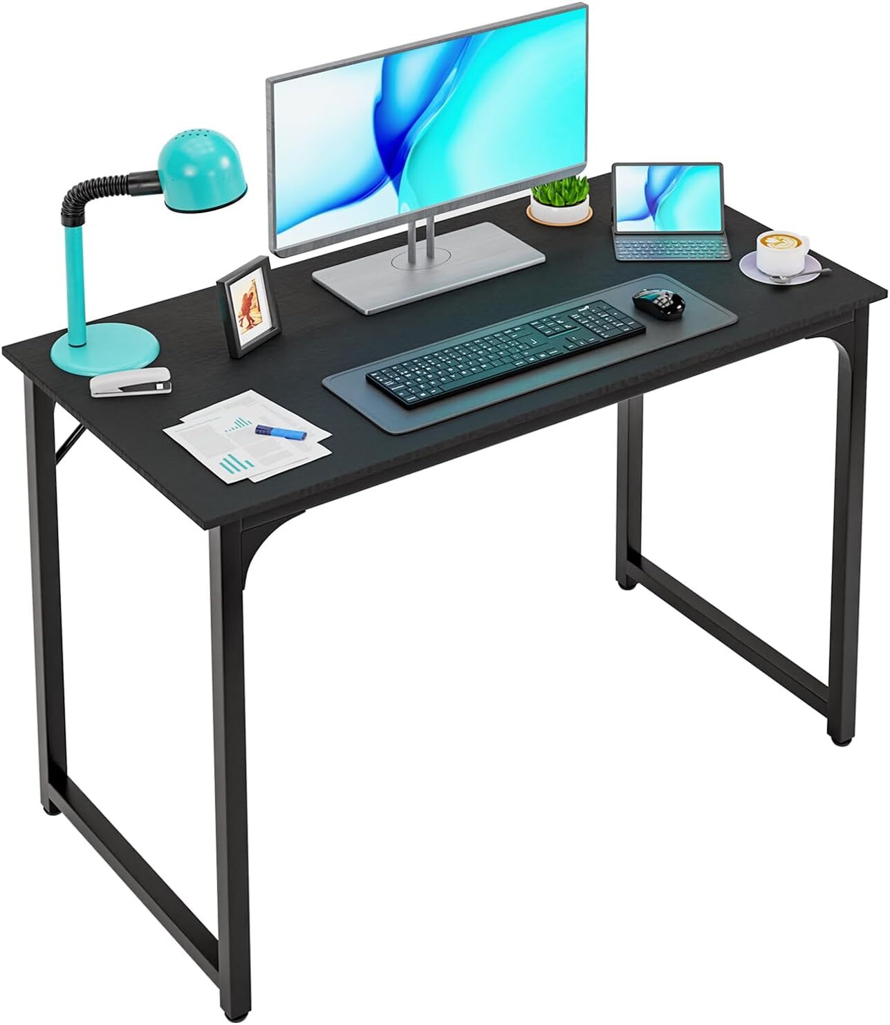 Computer Desk, 39 inch Home Office Gaming Desk Modren Simple Style PC Wood&Metal
