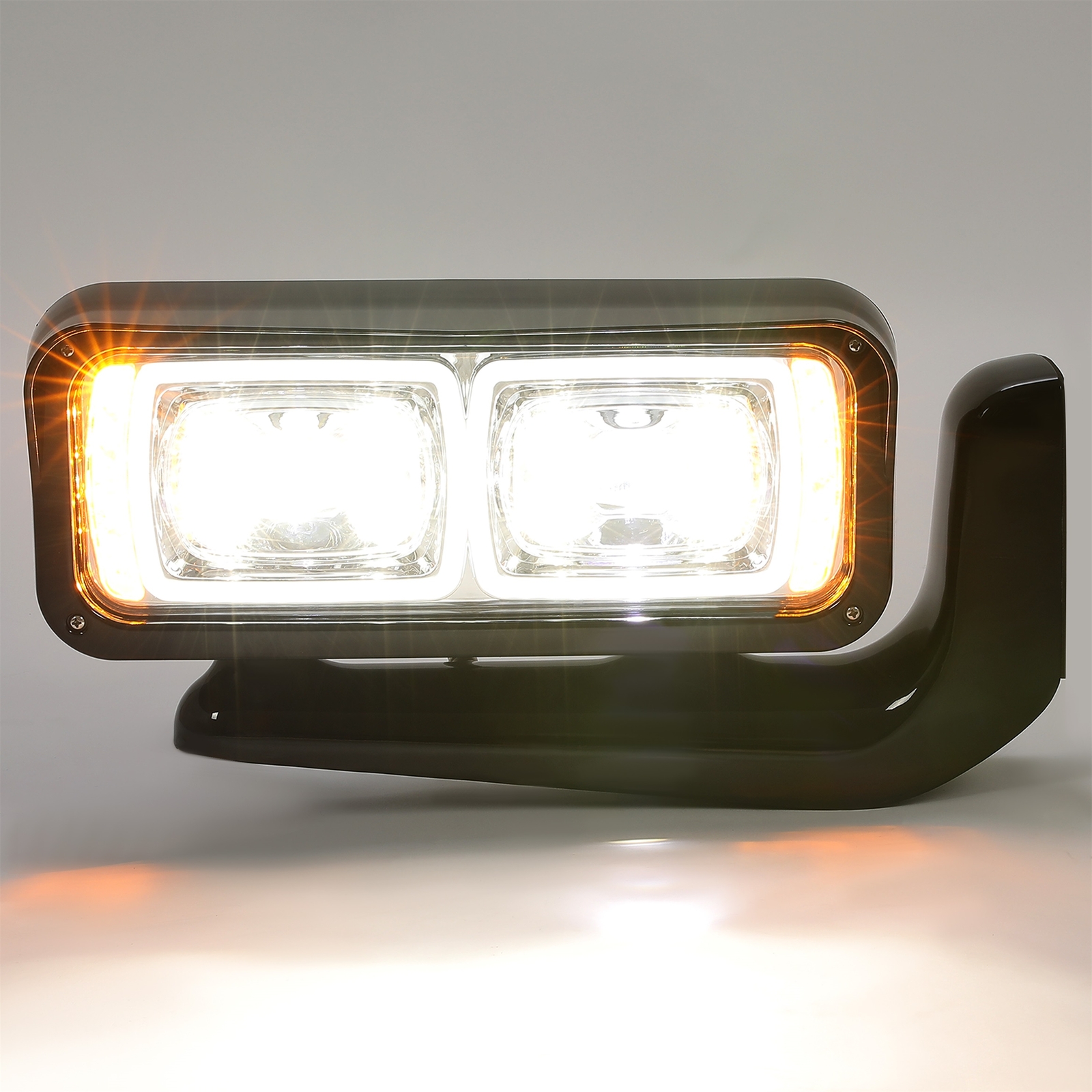 Full LED Headlights Assembly W/ Mounting Arm For Peterbilt 359 379 389 1981-2023