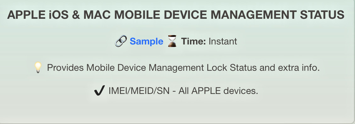 Mac MDM Status Check - Instant Report - Serial Number Lookup [All Models]