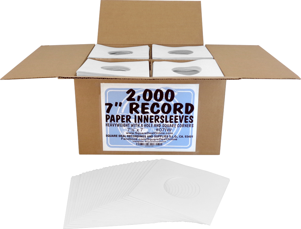 (2000) 7" Record Inner Sleeves - White ARCHIVAL Paper ACID FREE 45rpm - #07IW