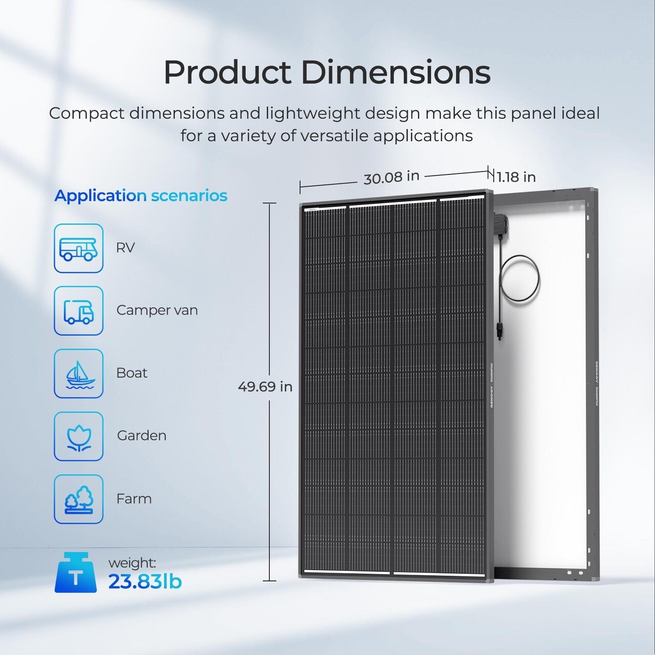 Renogy 200W ShadowFlux Anti-shading N-Type Solar Panel 25% High-Efficiency