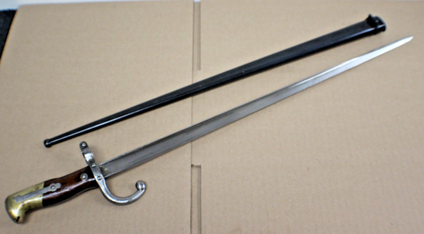 M1874 France GRAS Sword Type Bayonet W/Original Metal Scabbard