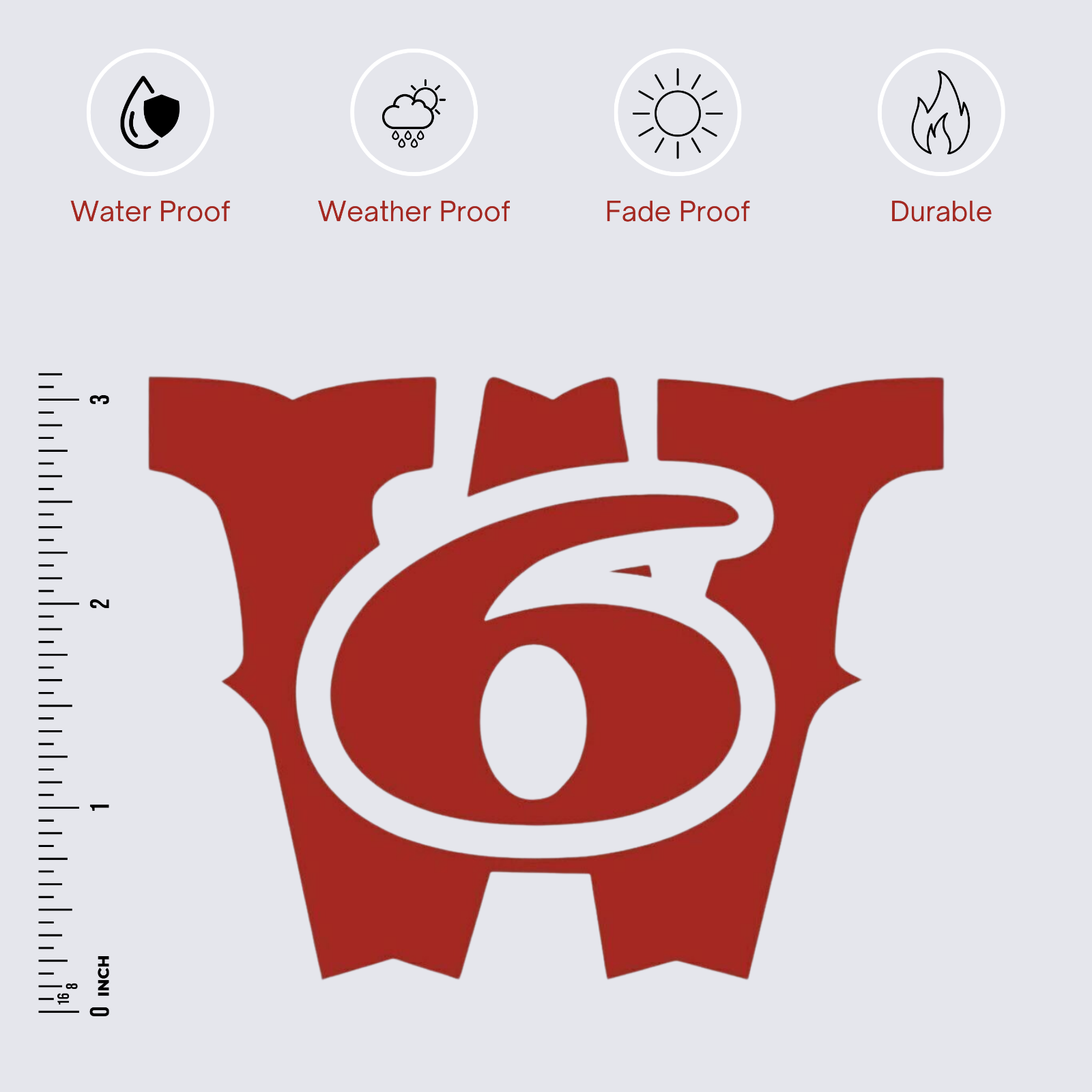 Firefighter Decal/Sticker - 2" Tall Worcester 6 Memorial Helmet Decal