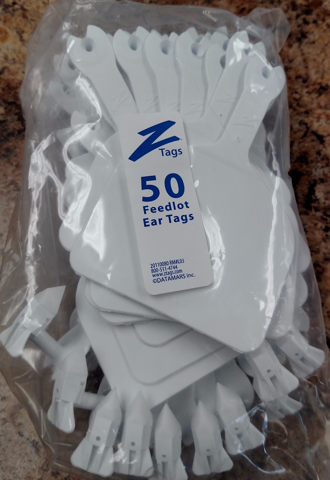Z Feedlot Ear Tags for Cattle ID White 50ct