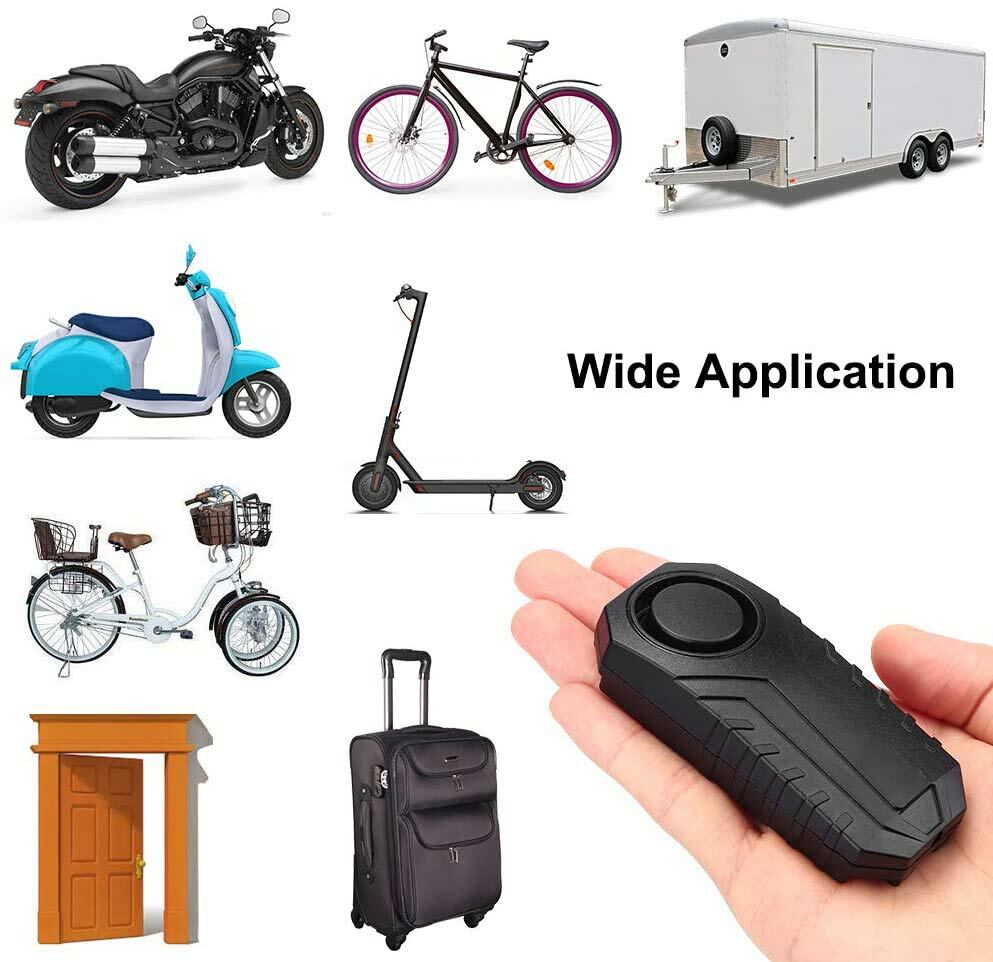Wireless Bike Alarm with Remote 113dB Anti-Theft Vibration Motorcycle Waterproof