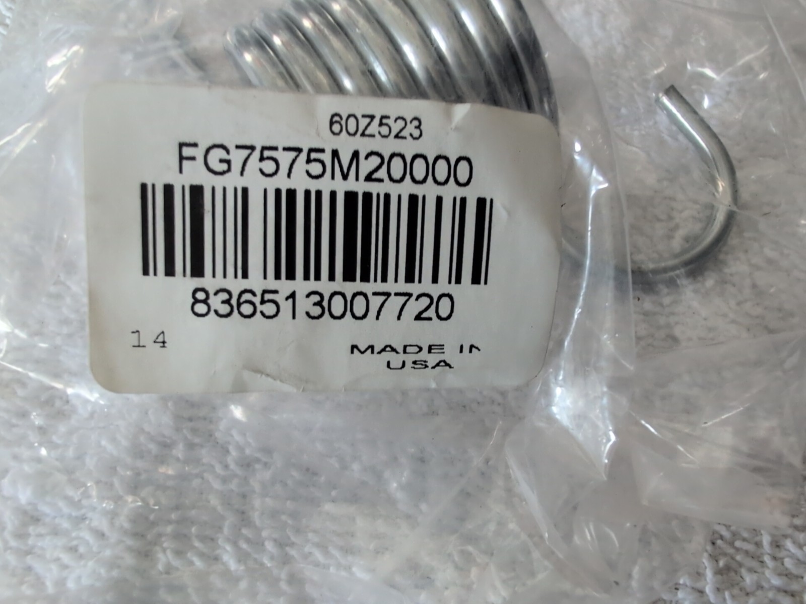 Rubbermaid Commercial 7575-M2 Spring for Downpress wringer (FG7575M20000)