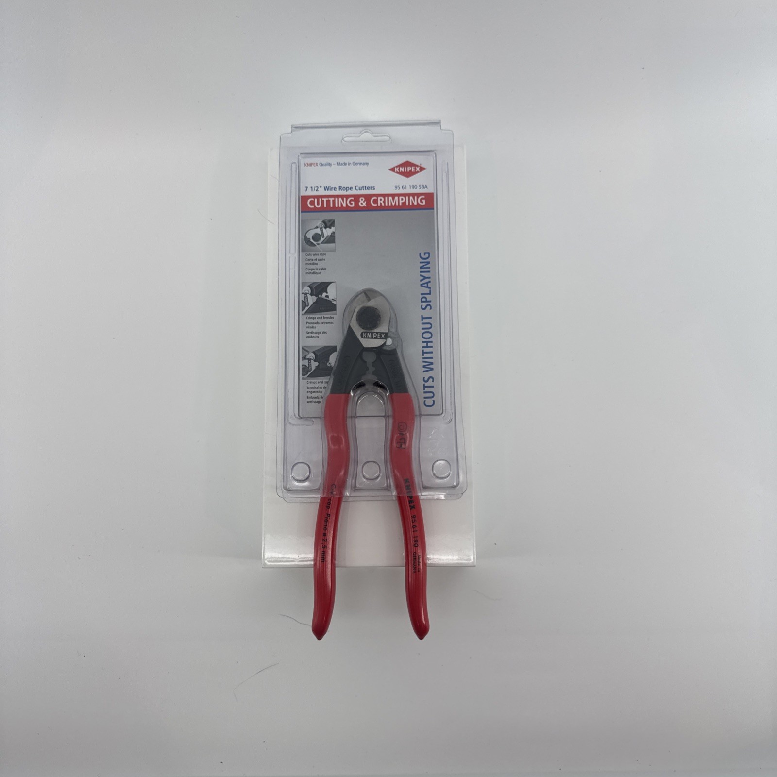 Knipex 95 61 190 Sba Wire Rope Cutter, Center Cut, 7 1/2 In