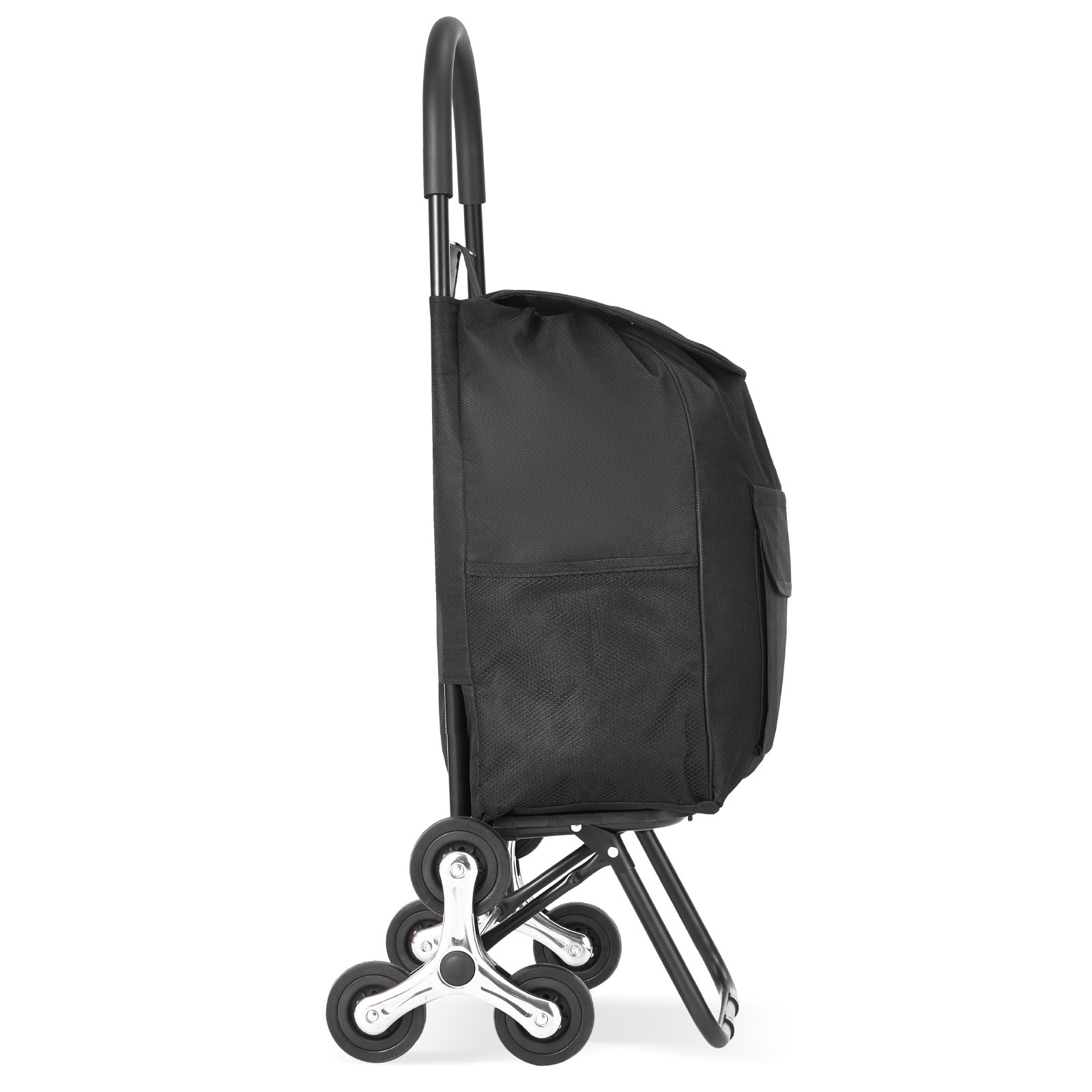 Stair Climbing Cart Foldable Shopping Cart 36L with Storage Bag 6 Wheels