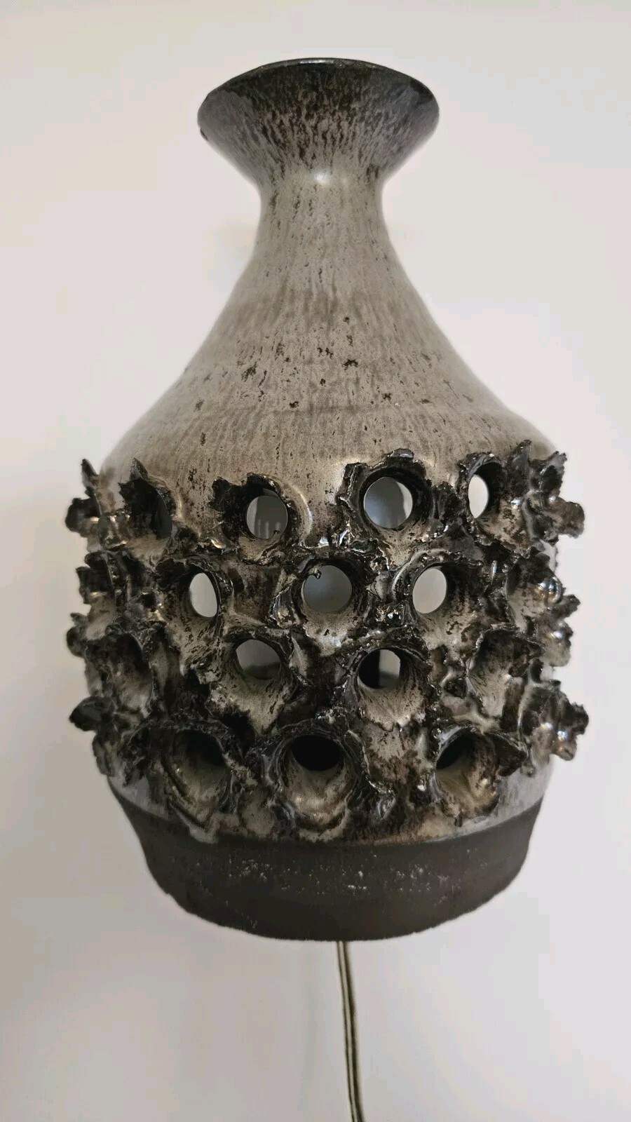 A Pair of Lovemose Danish brutalist Stoneware Vintage Wall Lights