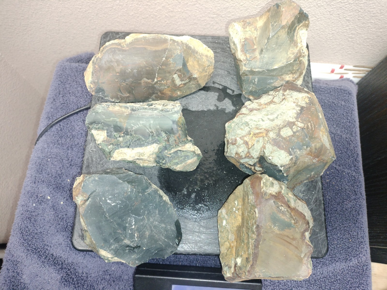 7.3LB ORBS Blue Mountain Picture Jasper Rough 6pc Lot #26