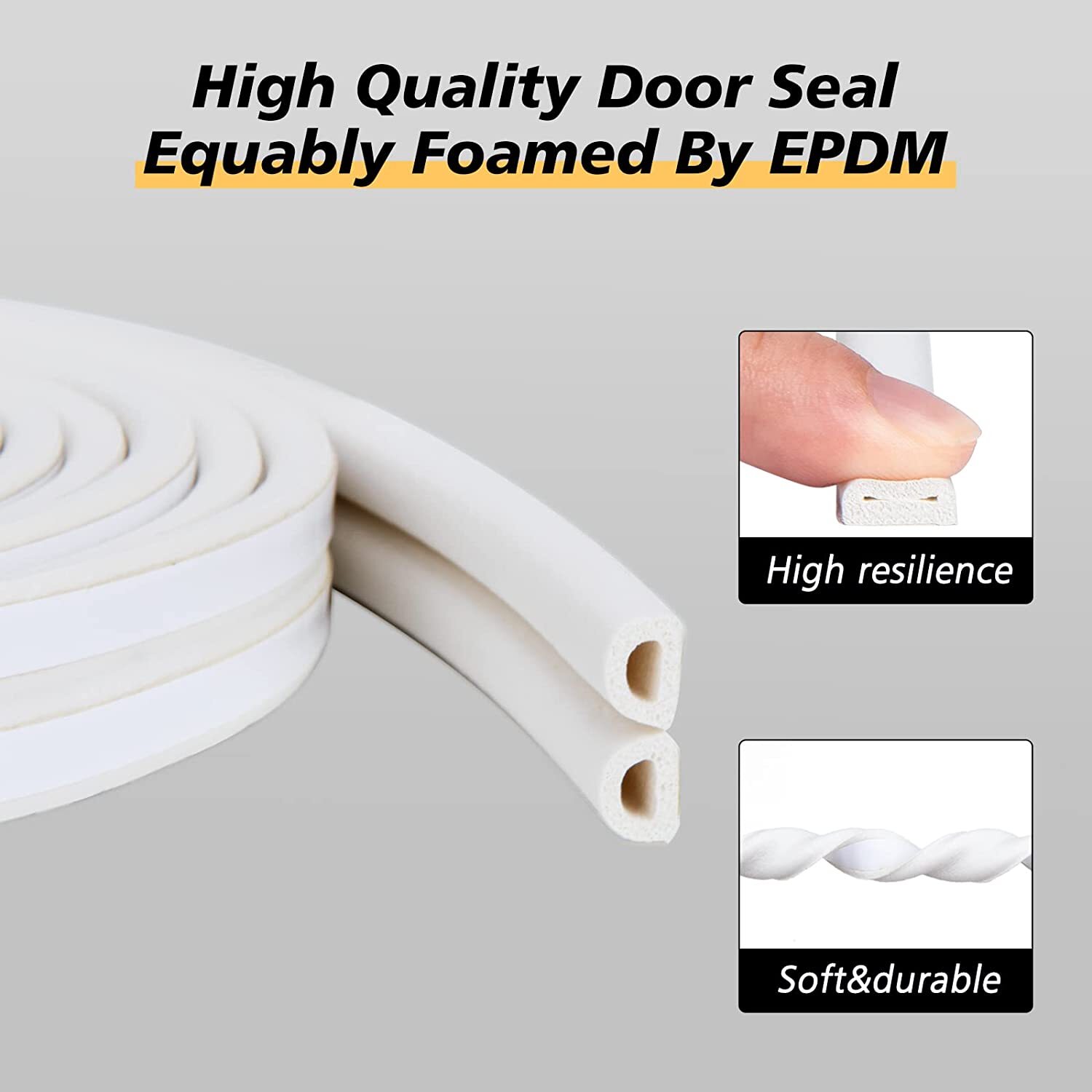 Self-Adhesive Door Window Weather Stripping Insulation Seal Strip White US