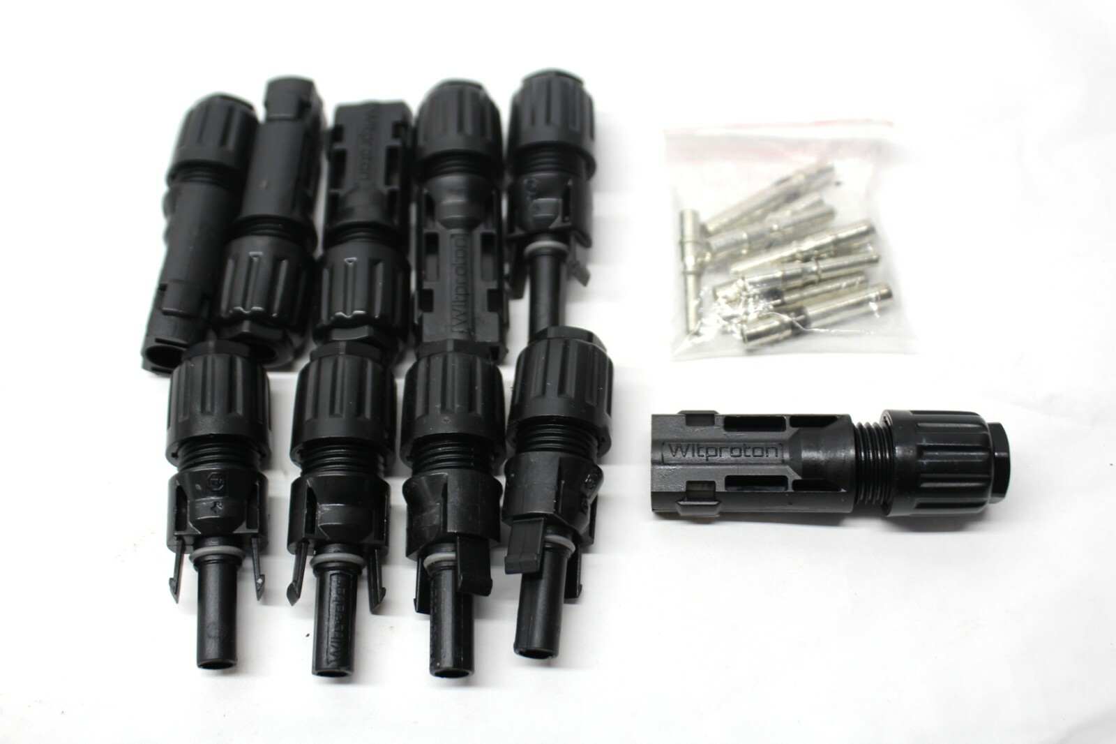 Solar Pv Connector Ip68 1500v 40a Hollow Tinned Copper Terminal Black 5 Pairs 2