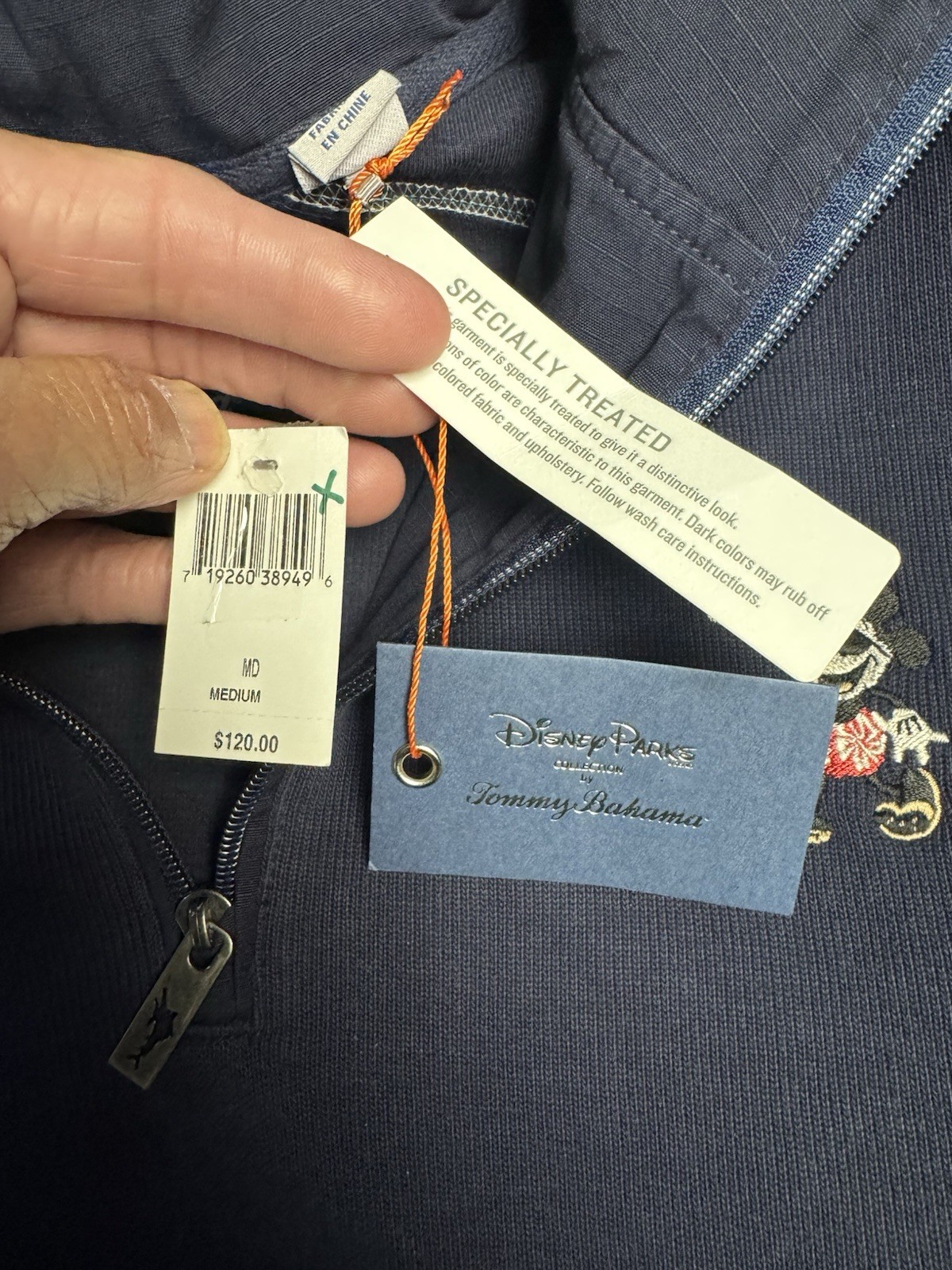 Disney Parks Tommy Bahama Mickey Mouse Half Zip Sweatshirt Jacket Men’s M NWT