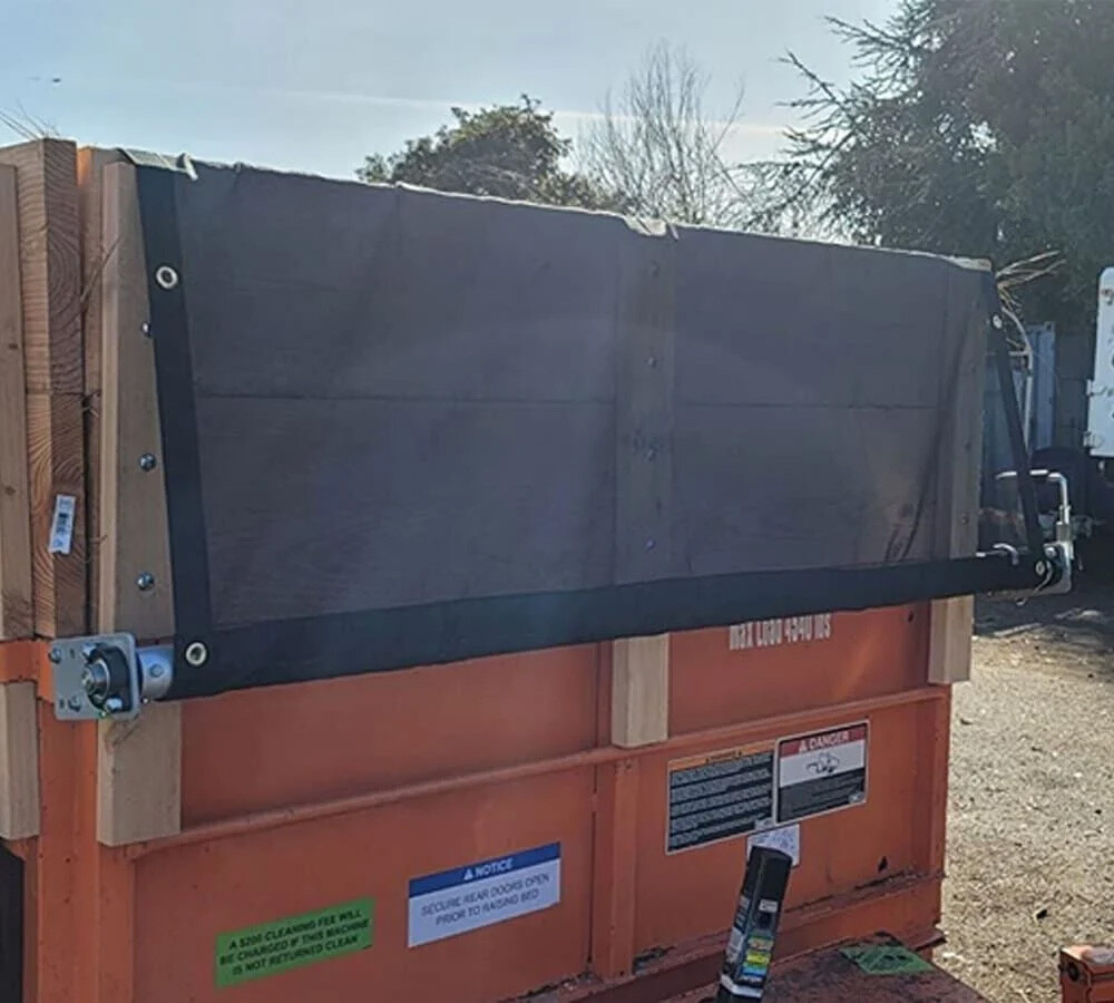 Dump Truck & Trailer Tarp Kit with 8' x 16' PVC Double Pocket Mesh Tarp