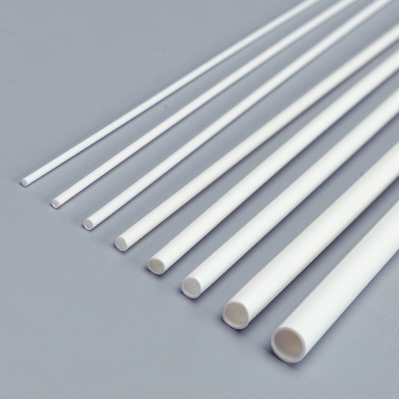 250mm ABS Round Hollow Tube 2mm-8mm Styrene Plastic Pipe DIY Model Crafts White