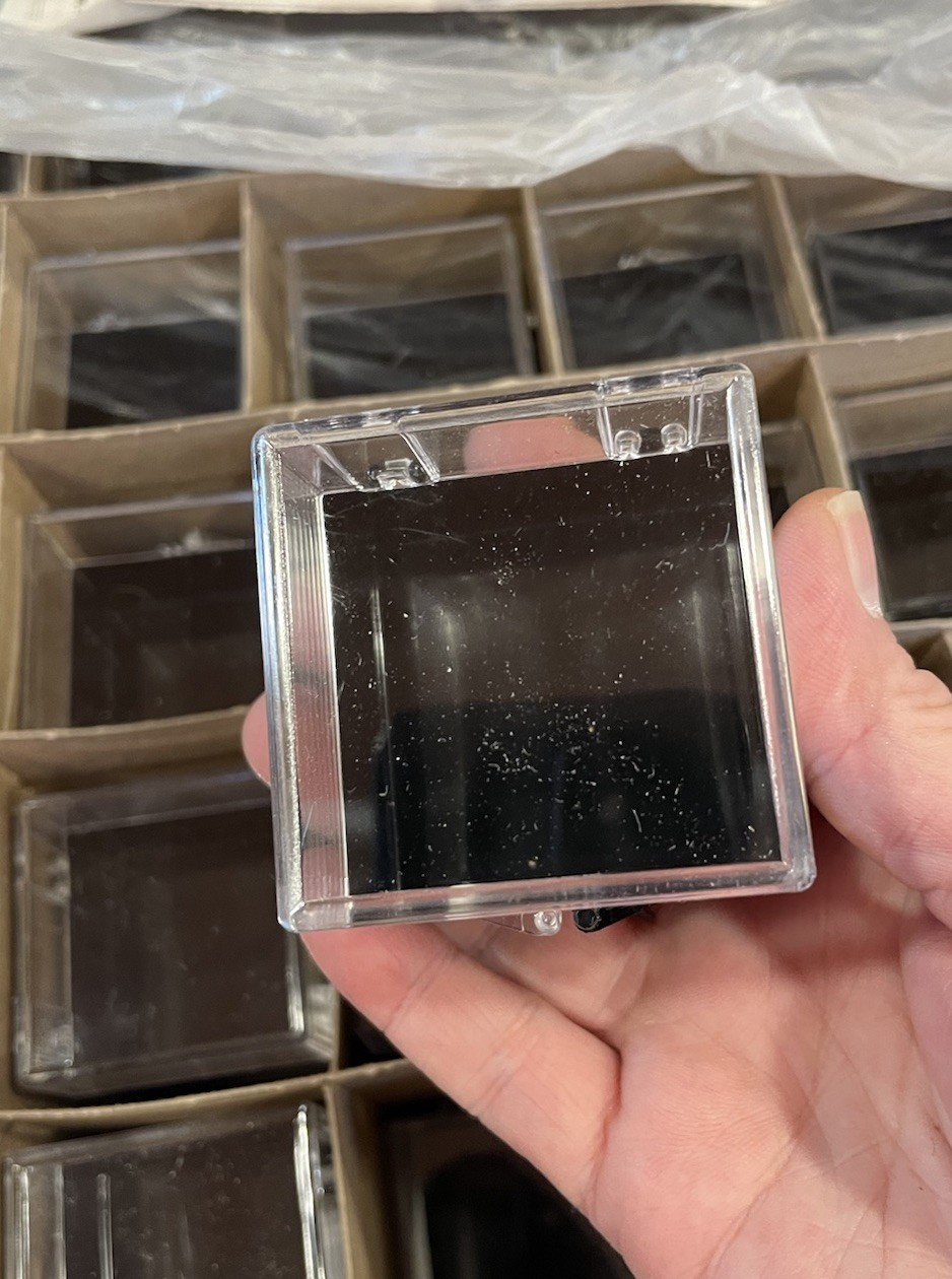 Plastic Hinged Specimen Box , 2 X 2 X 2 Inches New, Display Box, Storage Box