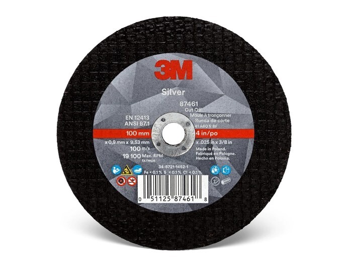 (25) 3M Silver Cut-Off Wheel 87461 T1 – 4" x .035" x 3/8" – 60 Grit Metal Cut