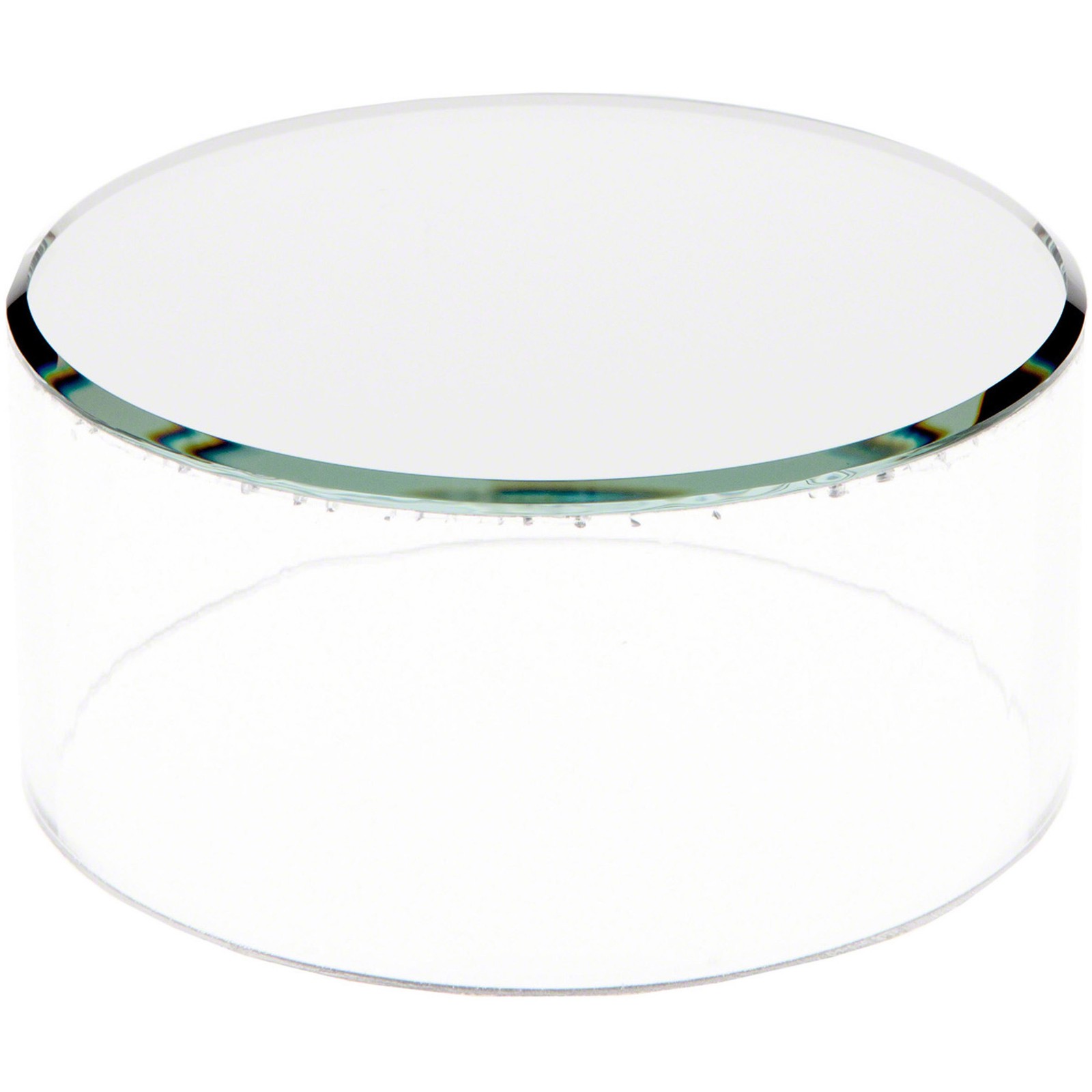 Plymor Clear Acrylic Cylinder Display Riser with Mirror Top, 2" H x 4" D
