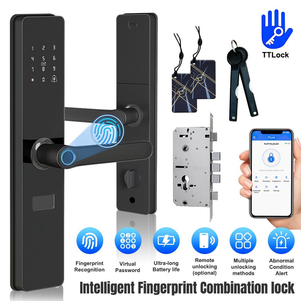7-in-1 Smart Door Lock Wifi Biometric Fingerprint Touch Password Keyless Keypad