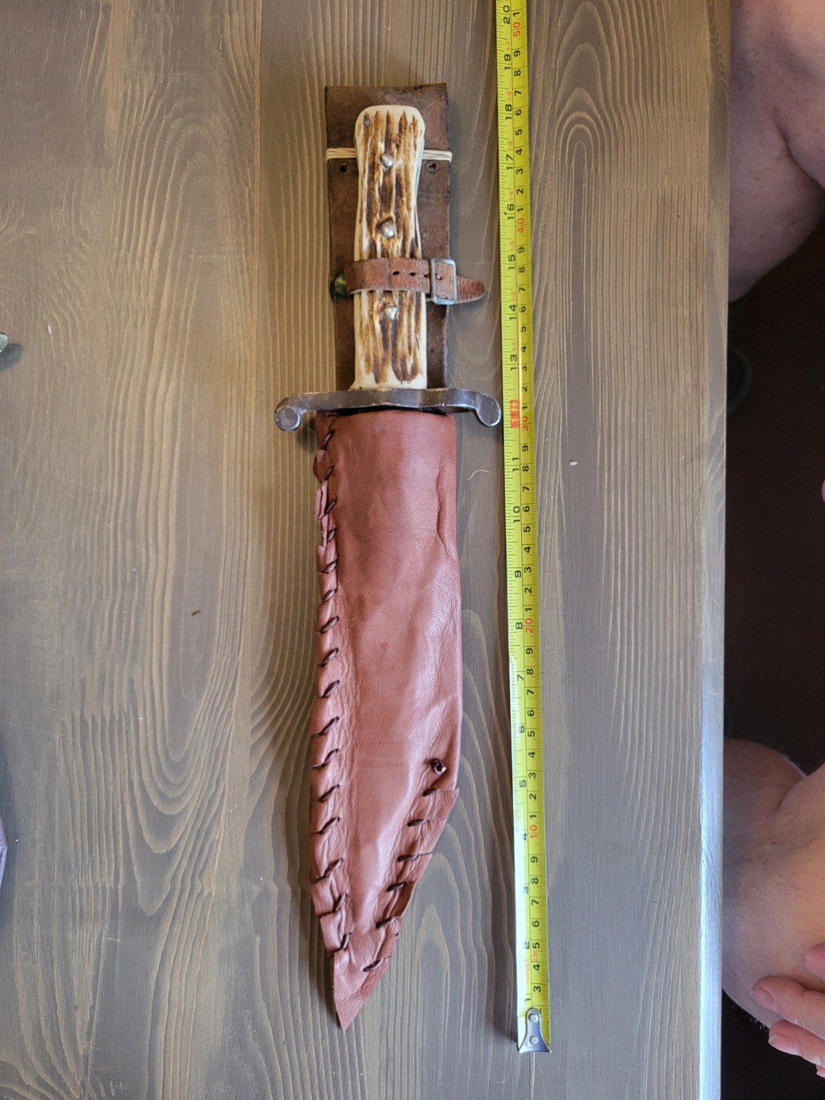 Custom Modified M1856 Bayonet by WKC/Stag Handle Bowie w/Custom Sheath