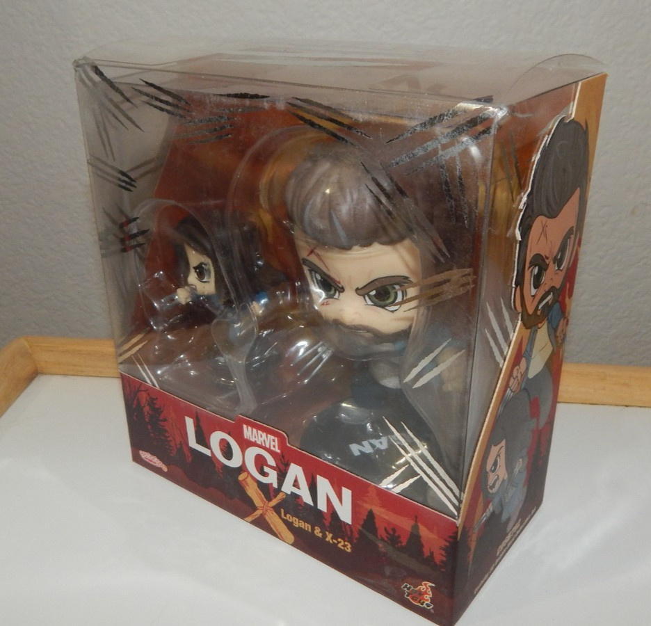 New MARVEL Collectible Set Figures LOGAN & X-23 CosBaby Bobblehead Hot Toys