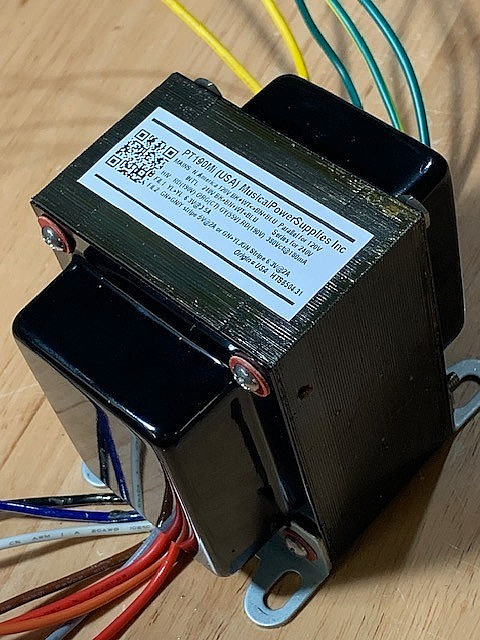 PT190Mi-BLACK POWER TRANSFORMER for TUBE AUDIO (380Vct) 190-0-55-190V x150mA