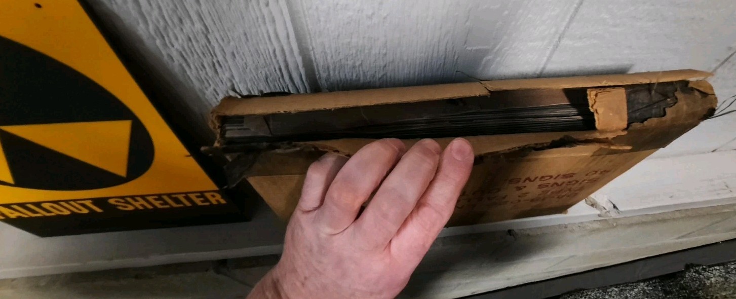 Vintage Original Fallout Shelter Sign Cold War 1960s Era Department of Defense