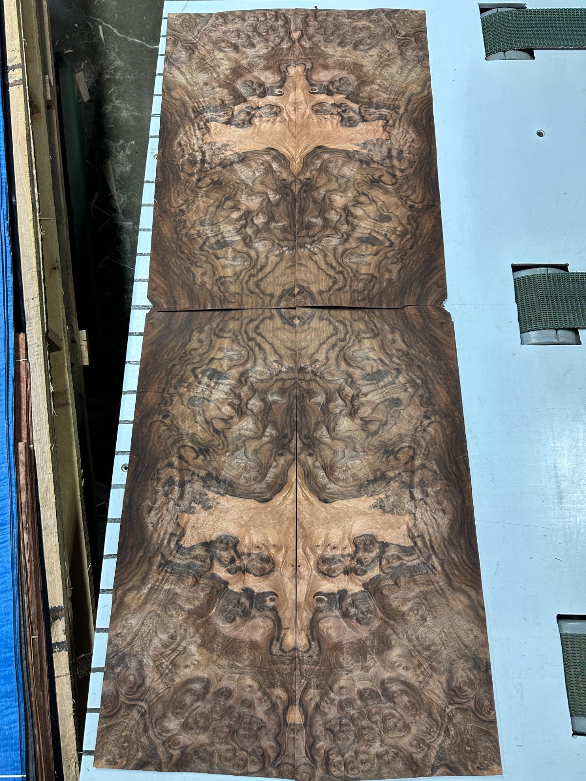 Walnut Burl Raw Wood Veneer 2 sheets 25'' x 10'' 319E