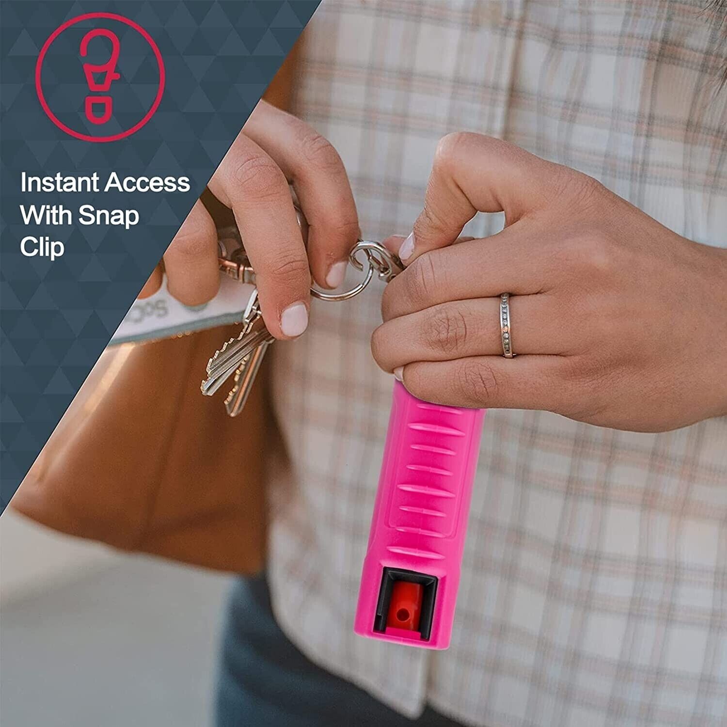 BURN PEPPER SPRAY Maximum Strength Self Defense Security Keychain Pink 2 Pack
