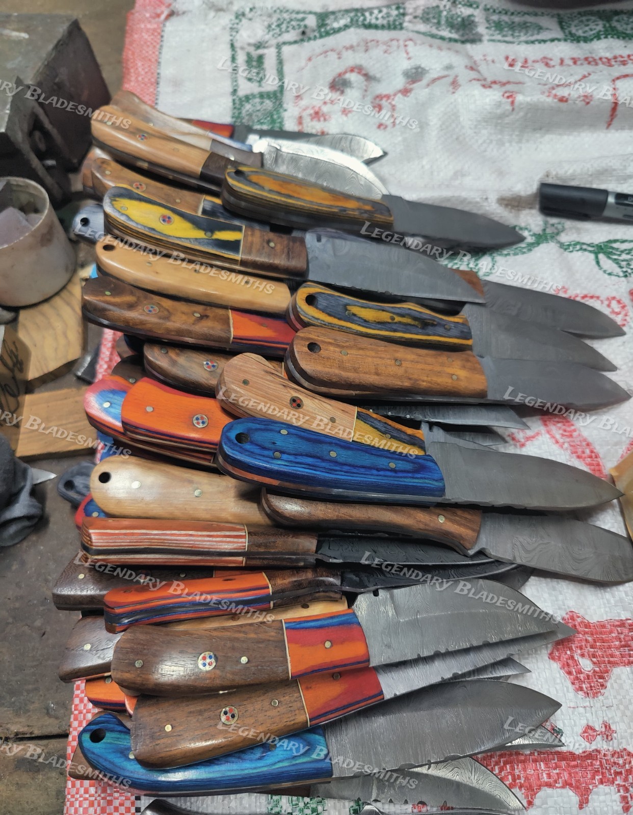 Lot of 20 Custom Handmade Damascus Steel 8" Full Tang Skinner Hunting Knifes US.