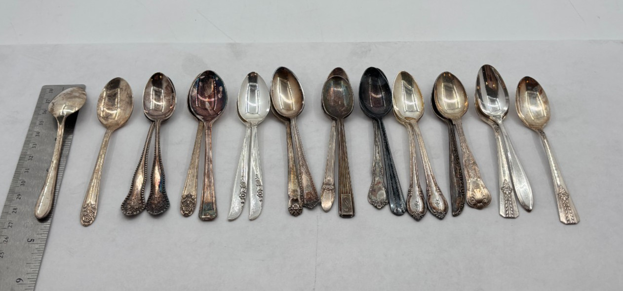 Lot of 45 Assorted Vintage Silverplate Demitasse Spoons - Lot#312