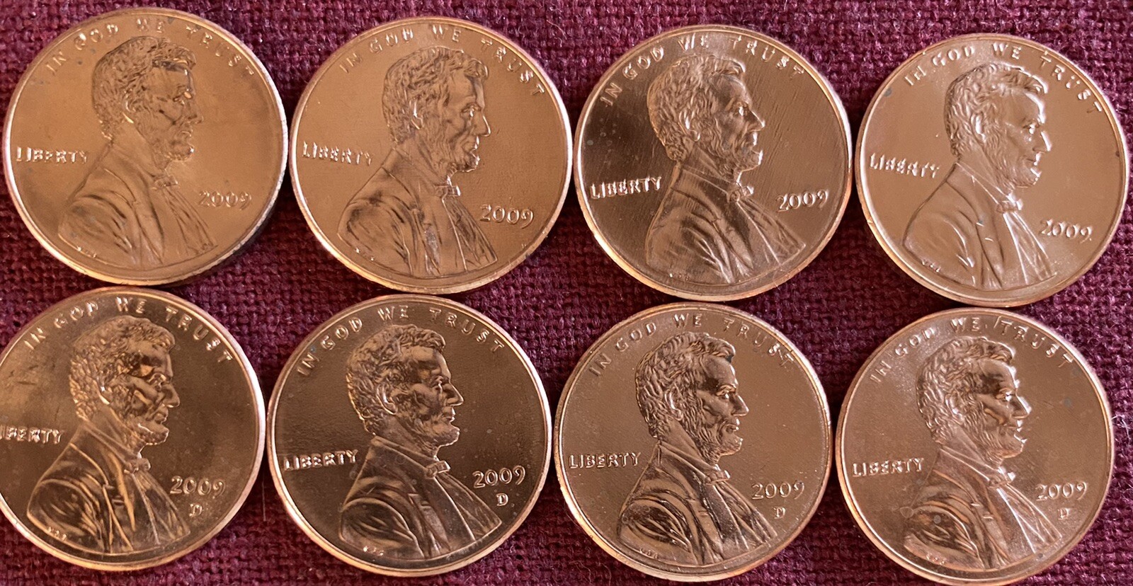 Complete Set Lincoln Bicentennial 2009 Cent Pennies from Mint Rolls P & D Mint
