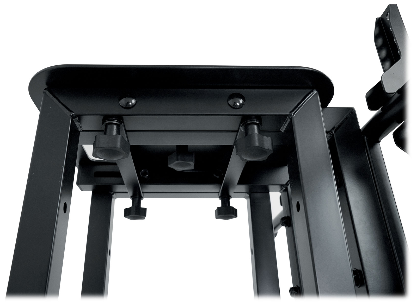 2) Rockville RTP33-TV Black Totem DJ Speaker/Lighting Stands+Detachable TV Mount