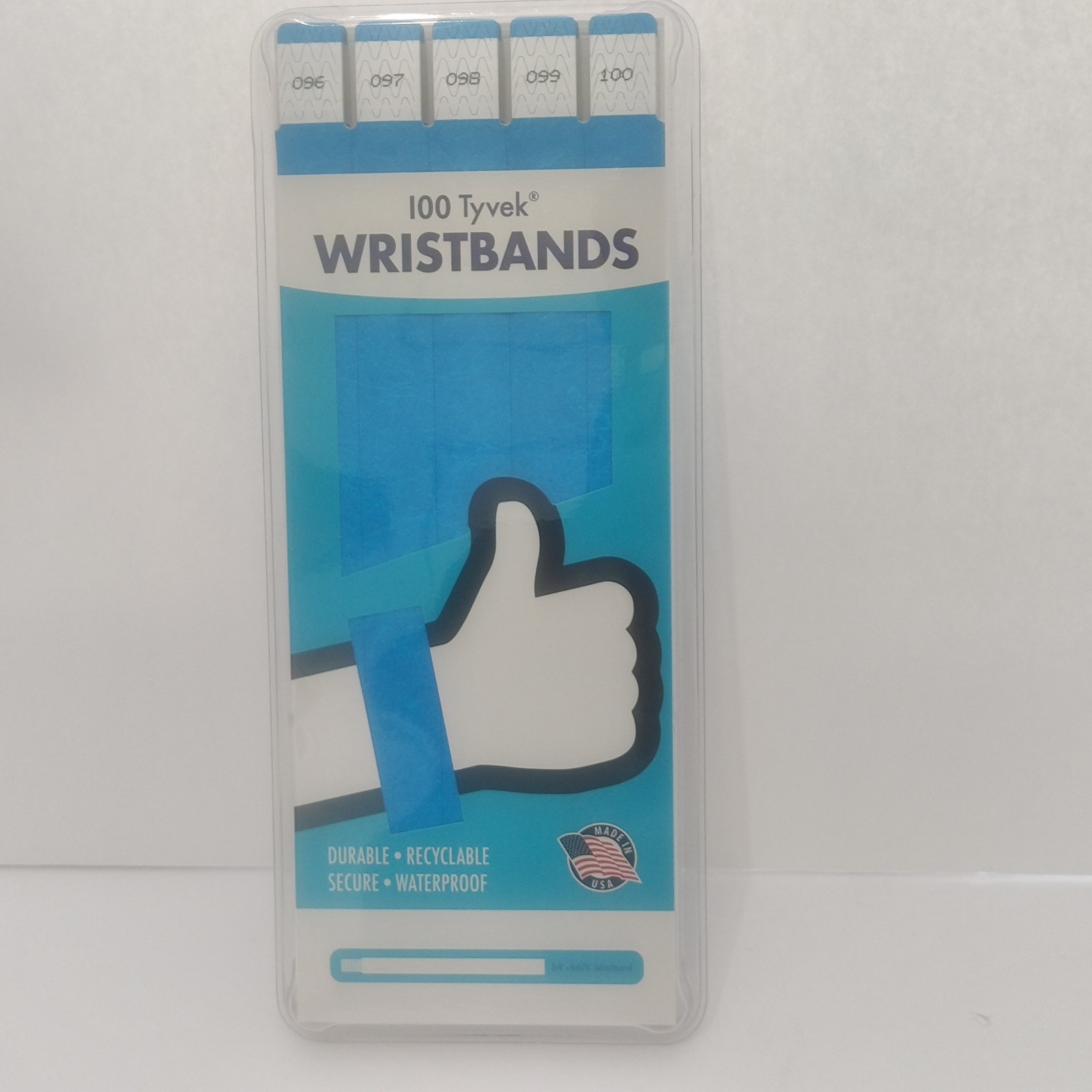 100 Count Wristbands for Events, Neon Green Tyvek Material, Security Bracelets