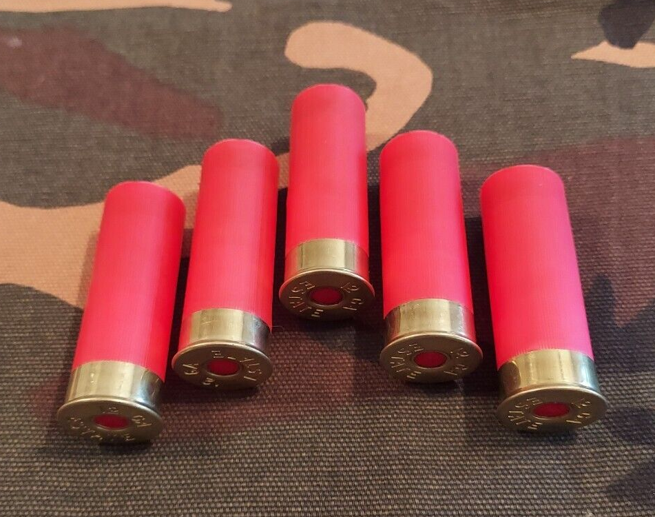 12 GAUGE 2 3/4" 1oz. SNAP CAPS DUMMY TRAINING ROUNDS SET OF 5 "SAFETY RED"