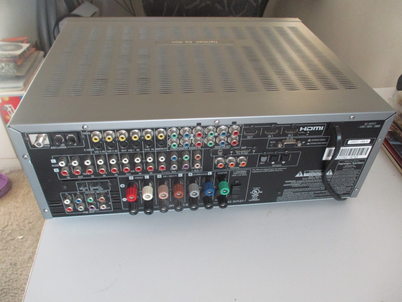 Harman Kardon AVR 247 7.1 Channel HDMI Home Theater Receiver; No Remote