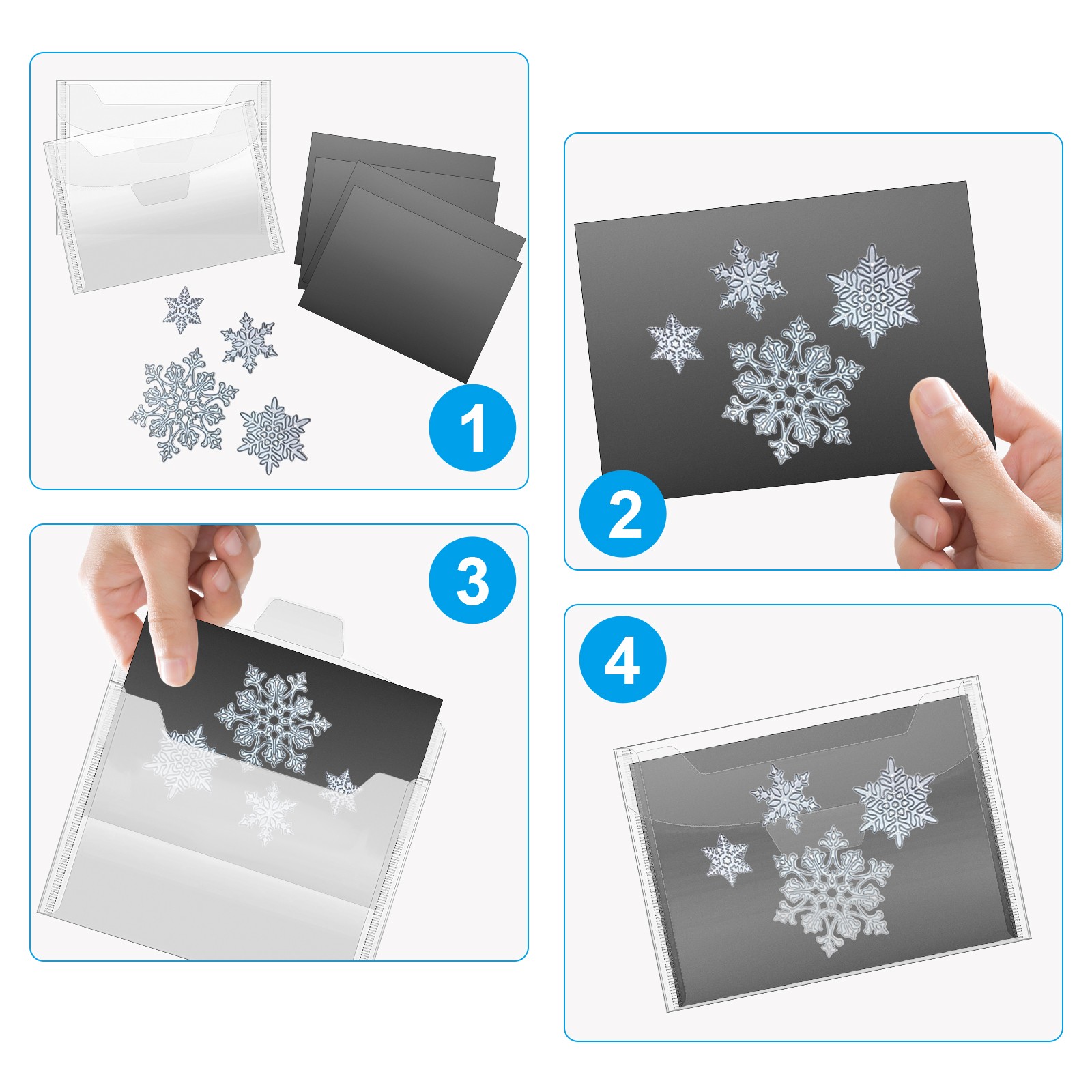 20x Stamp and Die Storage Set PVC Bags with Magnetic Sheets for DIY Scrapbooking