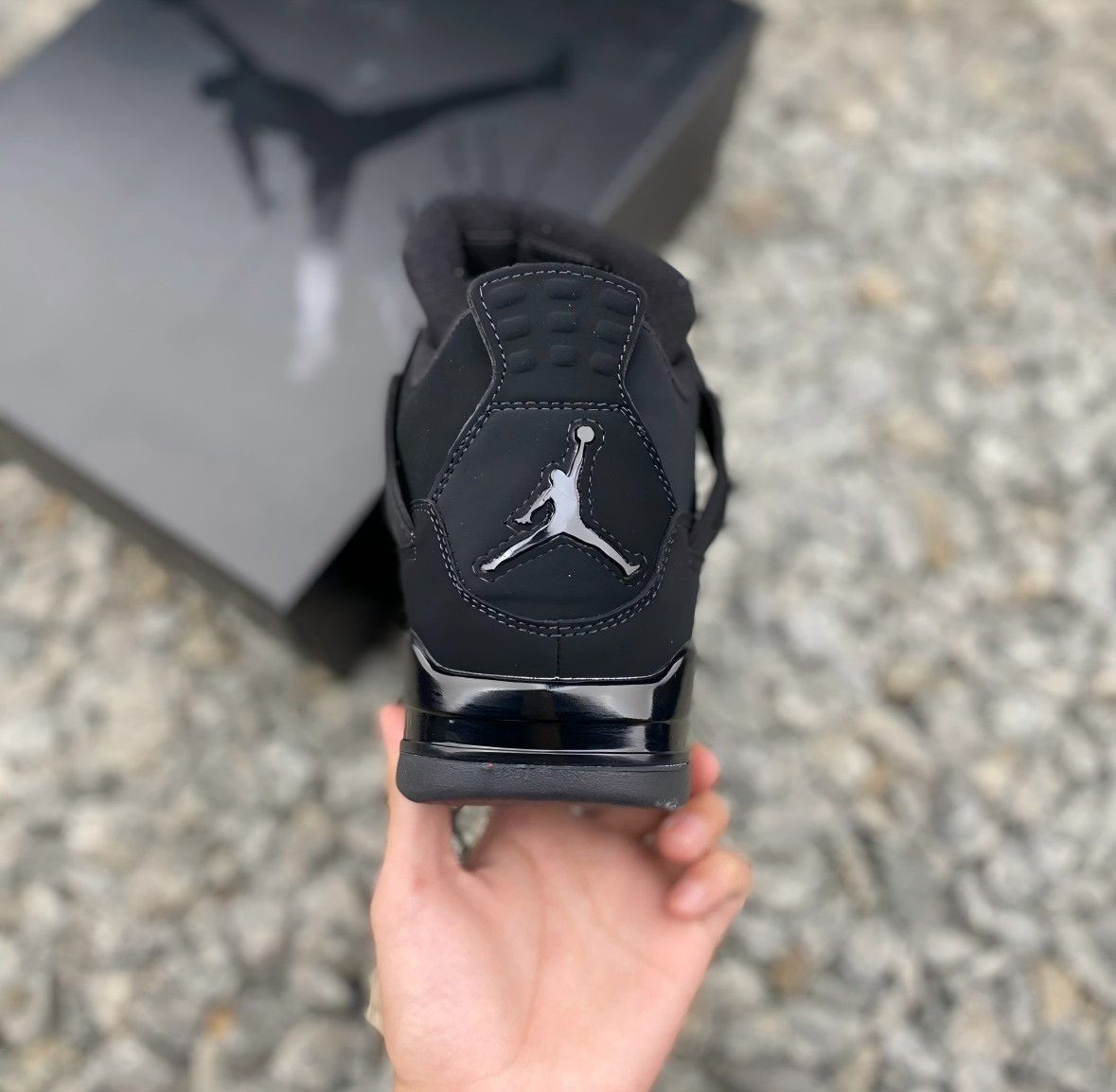 Jordan 4 “Black Cat”Retro Men's Black Basketball Shoes Mid-Top