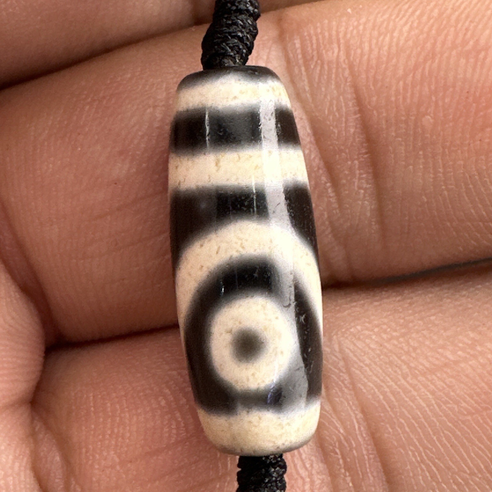 Indo Tibetan Agate 2 Eyes in Square Agate Stone Dzi Beads Amulet