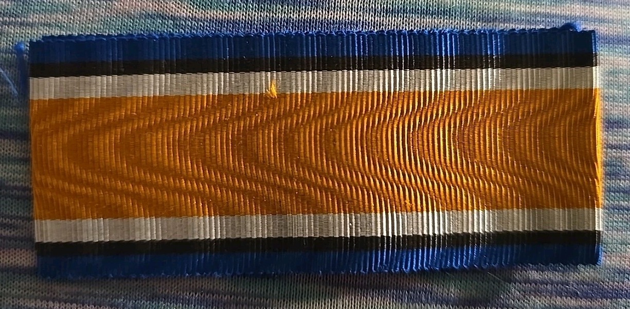 Vintage British World War I war medal ribbon **Just The Ribbon** (A1)